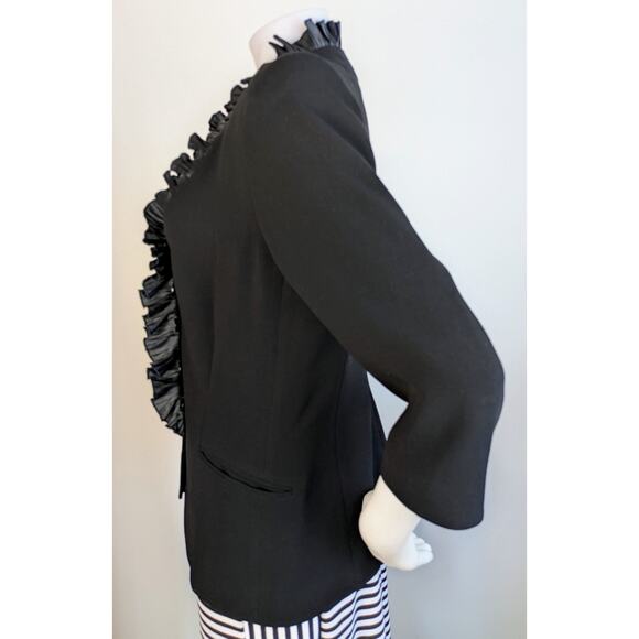 Tendencias Ferrera Blazer 12 Black Organza Ruffle Dressy Cocktail Holiday Spain - Picture 5 of 12